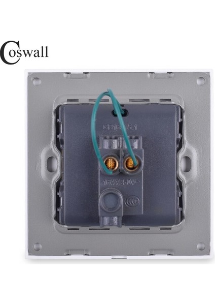 Coswall Lüks Kare Anahtar 1 Gang 1 Yollu Açma/kapama Duvar Işık Anahtarı LED Göstergesi ile Şövalye Siyah Alüminyum Metal Panel (Yurt Dışından) modelleri