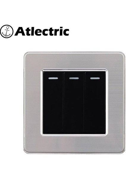 Atlectric 1 2 3 4 Gang 1 2 Yollu Işık Anahtarı On/off Düğmesi Anahtarı Duvar Kontrol Güç Anahtarı Paslanmaz Çelik Panel 86 Tipi Lamba (Yurt Dışından)