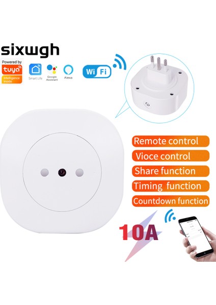 [hazır Stok] Dxy 16A/10A Tuya Wifi Akıllı Soket Akıllı Zamanlayıcı Anahtarı Fiş Ses Kontrolü Telefon Uzaktan Kumanda Zamanlama Akıllı Anahtar Alexa Google Home ile Çalışın (Yurt Dışından)