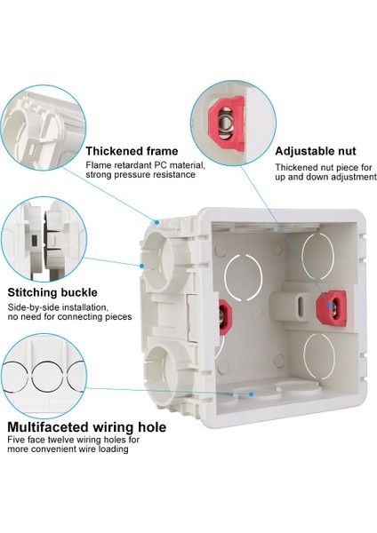 Elektrik Ekipmanı 86MM Dahili Montaj Kutusu 118MM Harici Montaj Duvar Kutusu Ev Için Akıllı Dokunmatik Anahtar Wifi Anahtarı (Yurt Dışından) modelleri