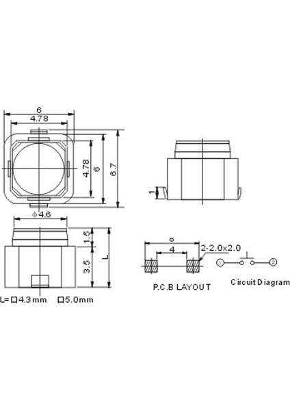 10 Adet 6*6*4.3mm Smd Dokunsal Inceliğini Basmalı Düğme Anahtarı 6X6X4.3MM Sessiz Silikon Anahtar (Yurt Dışından)