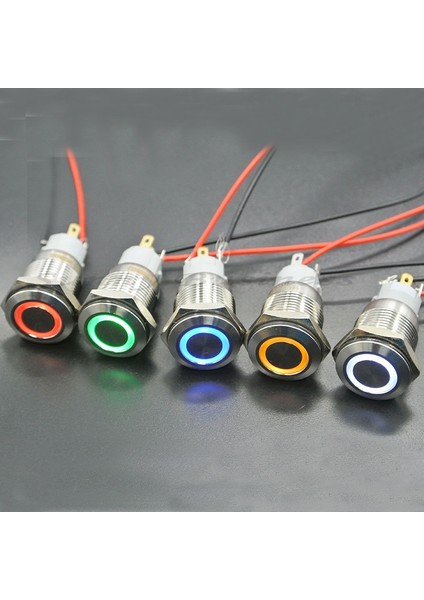 Su Geçirmez Paslanmaz Çelik Mavi Yeşil Kırmızı Sarı LED 12V 16MM 24V 110V 220V Metal Basma Düğmesi Mandallama Anahtarı (Yurt Dışından) fiyatları