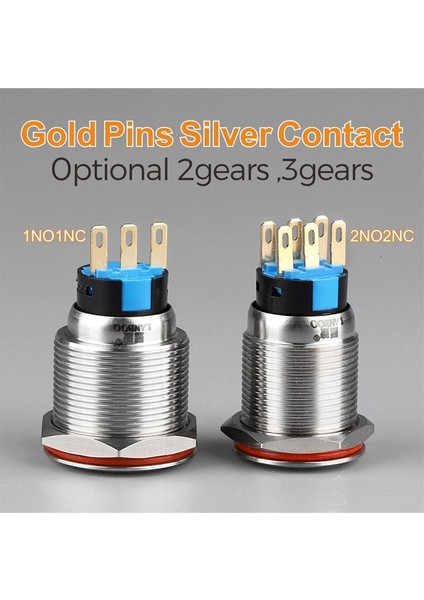 Lanboo 19/22MM Anahtar Düğmesi Spst/dpdt Mandallı Metal Düğme Anahtarı 3A/250VAC ile (Yurt Dışından) modelleri