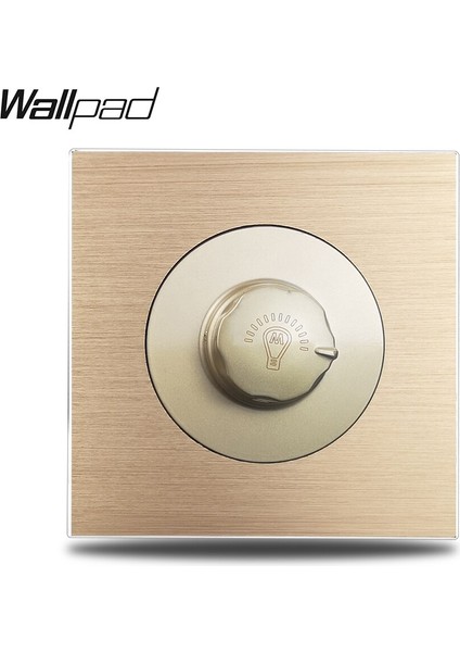 Wallpad L6 Tek Dimmer Anahtarı Parlaklık Kontrolü 500W Fırçalanmış Saten Alüminyum Plaka, LED Için Değil (Yurt Dışından)