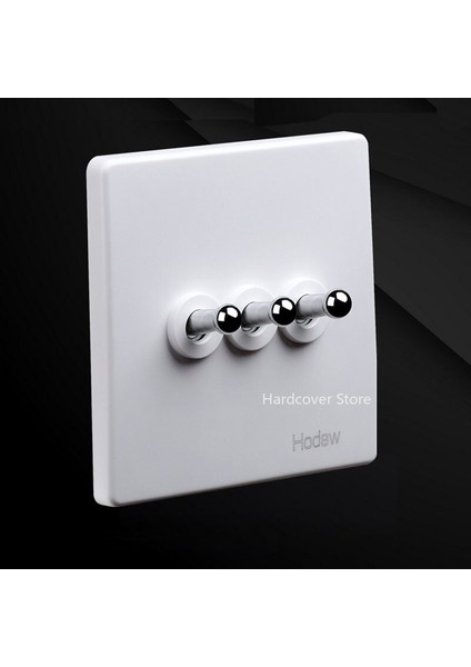 Yüksek Kalite 86 Retro Beyaz Duvar Lambası Gümüş Kolu Geçiş Anahtarı 1-4 Gang Tek Çift Kontrol 2 Yollu Işık Anahtarı 10A250V (Yurt Dışından) fırsatları