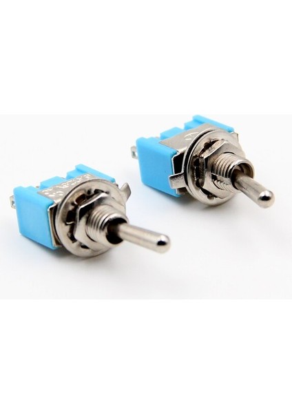 P55 Mini Geçiş Anahtarı Açık Mavi Basmalı Anahtar 2 Konumlu 3 Pimli 2 Yollu Kollu Anahtar 6mm Uzun Düz Saplı 2A/250V 6A/125V (Yurt Dışından)
