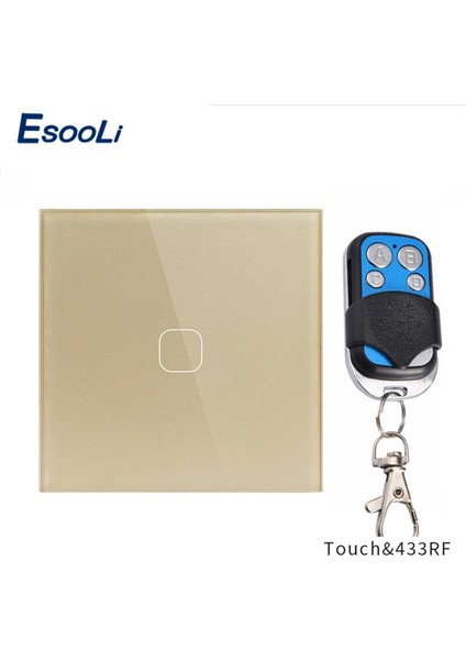 Esooli Ab/ingiltere Standart 1 Gang 2 Gang 3 Gang 1 Yollu Uzaktan Kumanda Dokunmatik Anahtarı Lüks Kristal Cam Normal Dokunmatik Anahtarı (Yurt Dışından)