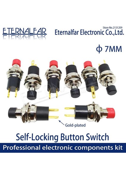 PB05A Yüksek Kaliteli Kendinden Kilitlemeli Spst Normalde Açık Mini Basmalı Anahtar Açılış 7 mm Küçük Düğme Altın Kaplamalı On-Off 1A 250 V Ac (Yurt Dışından)