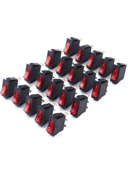Elecall 20 Adet/grup Kcd3 16A 250 V/20A 125 V 3 Pin Kırmızı Düğme Işık Rocker Anahtarı Rocker Güç Anahtarı (Yurt Dışından) modelleri