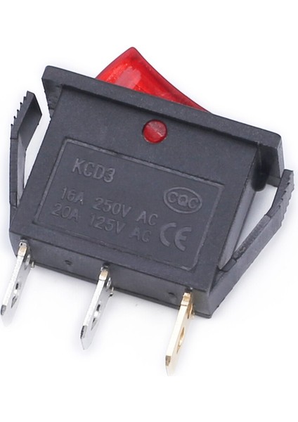 Elecall 20 Adet/grup Kcd3 16A 250 V/20A 125 V 3 Pin Kırmızı Düğme Işık Rocker Anahtarı Rocker Güç Anahtarı (Yurt Dışından) fırsatları