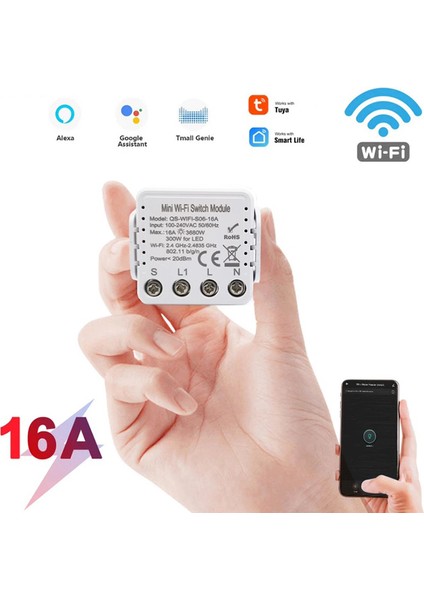 Wıfı Tuya Akıllı Anahtar Wıfı Anahtarı Wıfı Soket Akıllı Anahtar Akıllı Soket 16A Ev Için (Yurt Dışından)