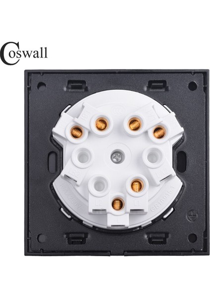 Coswall 3 Gang 1 Yollu Rastgele Tıklama Açık/kapalı Duvar Işık Anahtarı LED Göstergeli Şövalye Siyah Kristal Temperli Cam Panel (Yurt Dışından) modelleri