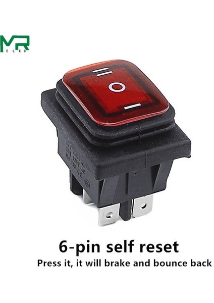Kcd4 Su Geçirmez Anahtar Basmalı Anahtar Güç Anahtarı 2 Konumlu/3 Konumlu 6 Pin Sıfırlama Veya Kendinden Kilitlemeli 16A 250VAC/ 20A 125VAC (Yurt Dışından) indirimleri