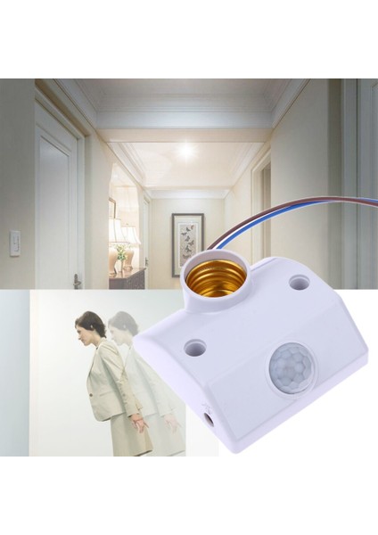 E27 AC220 50/60HZ Kızılötesi Hareket Sensörü Otomatik Işık Lamba Tutucu Işık Kontrolü Akıllı Gecikme Anahtarı Tabanı E27 Vida (Yurt Dışından)