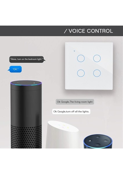 Ab Ingiltere 1 Gang 1 2 Yollu Wifi Duvar Anahtarı Kablosuz Uzaktan Işık Röle Uygulaması Dokunmatik Kontrol Akıllı Anahtar Alexa Google Home ile Çalışmak (Yurt Dışından)