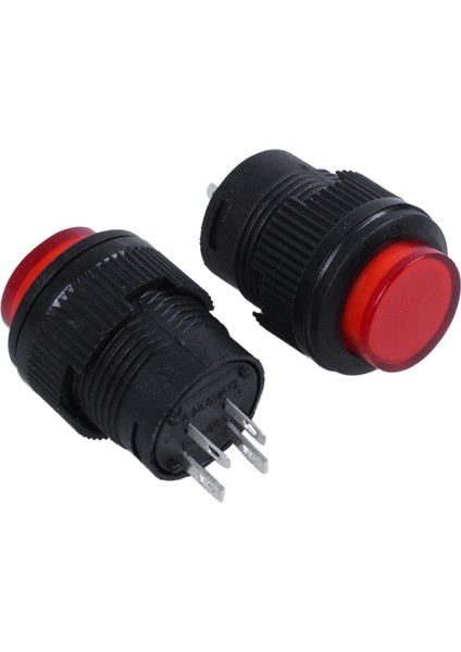 Adet 4 Terminalleri Kırmızı LED Lamba Anlık Basmalı Düğme Anahtarı Dc 3V ve 1X12V LED Invertör Sallanan Basmalı Anahtar Turuncu (Yurt Dışından)