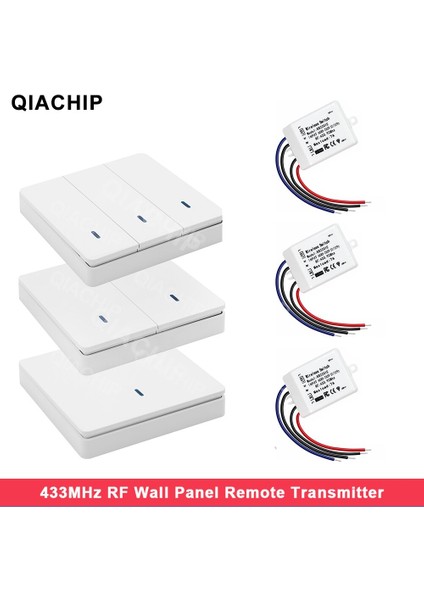 Qıachıp 433MHZ Kablosuz Uzaktan Kumanda Anahtarı Ac 110V 220V Alıcı Duvar Paneli Salon Yatak Odası Tavan Işık Lambası (Yurt Dışından) fiyatları