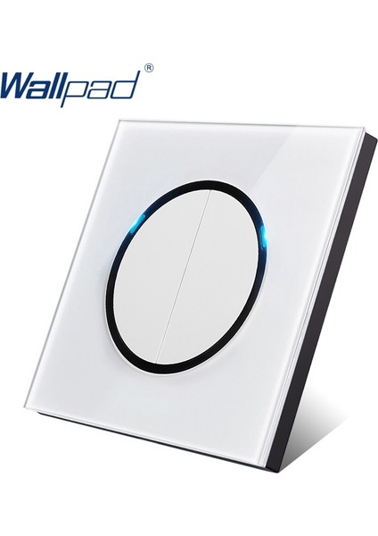 Wallpad L6 LED 2 Gang 2 Yollu Rastgele Tıklama Geri Dönüş Düğmesi Duvar Işık Anahtarı LED Göstergesi ile Beyaz Temperli Cam Panel (Yurt Dışından) modelleri