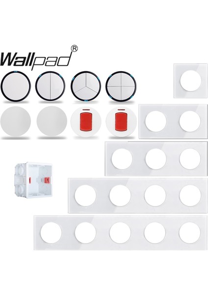 Wallpad L6 Beyaz Kristal Cam 1 2 3 4 Gang 1 Yollu 2 Yollu Duvar Işık Anahtarı 20A 45A Dp 2p Anahtarı Dıy Ücretsiz Kombinasyon (Yurt Dışından) modelleri