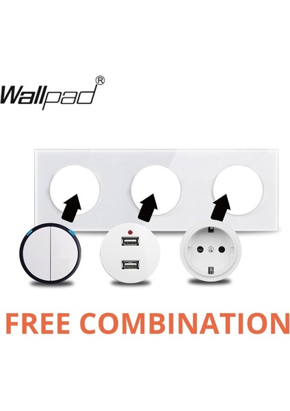 Wallpad L6 Beyaz Kristal Cam 1 2 3 4 Gang 1 Yollu 2 Yollu Duvar Işık Anahtarı 20A 45A Dp 2p Anahtarı Dıy Ücretsiz Kombinasyon (Yurt Dışından) fırsatları