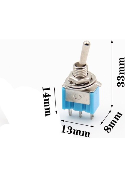 P55 Mini Geçiş Anahtarı Açık Mavi Basmalı Anahtar 2 Konumlu 3 Pimli 2 Yollu Kollu Anahtar 6mm Uzun Düz Saplı 2A/250V 6A/125V (Yurt Dışından) indirimleri
