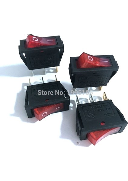 5 Adet/grup Ultra-Ince Kcd3 Elektrikli Ocak Anahtarı Rocker Anahtarı 3pin Tekne Anahtarı 15A Açık Kırmızı Güç Anahtarı (Yurt Dışından) fırsatları