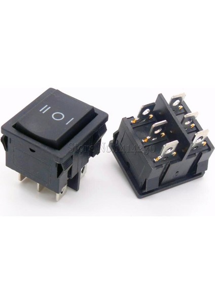 Kcd5 21X24MM 21*24MM 6 Pin 3 Pozisyon 6A/12A 250VAC On-Off-On Spdt Snap In Siyah Tekne Rocker Anahtarı (Yurt Dışından)