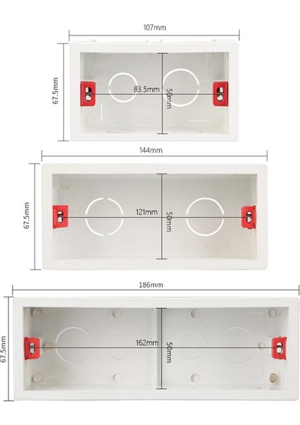 Atlectric 118 Tipi Montaj Kutusu Dahili Kaset Bağlantı Kablolama Kutusu Duvar Lambası Anahtar Prizi Au Standart Arka Kutu 154 197 (Yurt Dışından) modelleri
