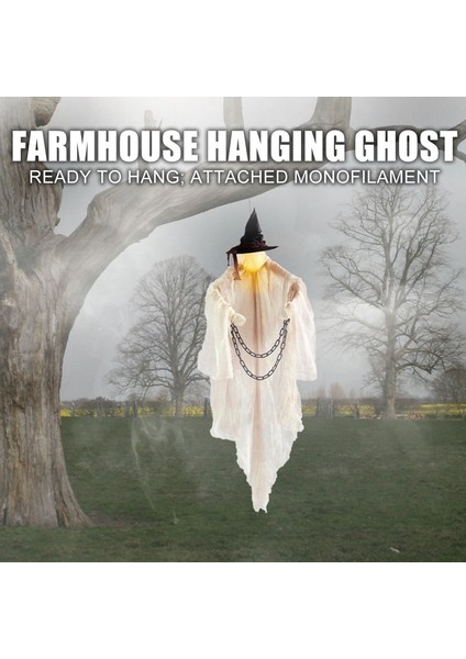 Cadılar Bayramı 72 Çiftlik Evi Uçan Cadı ile Işık Atmosfer Dekorasyon Korku Sahne Açık Sahne Korku Sahne Süsleme (Yurt Dışından) fiyatları