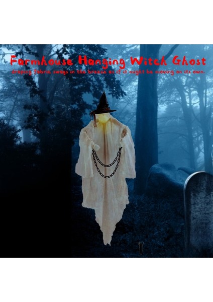 Cadılar Bayramı 72 Çiftlik Evi Uçan Cadı ile Işık Atmosfer Dekorasyon Korku Sahne Açık Sahne Korku Sahne Süsleme (Yurt Dışından) modelleri