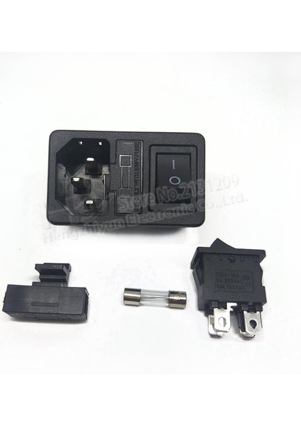Hzy 10A 250 V Sigorta Rocker Anahtarı Sigortalı Giriş Güç Soketi Sigorta Anahtarı Konnektörü Fiş Konnektörü Kırmızı Yeşil Siyah Ac Güç Çıkışı (Yurt Dışından)