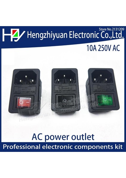 Hzy 10A 250 V Sigorta Rocker Anahtarı Sigortalı Giriş Güç Soketi Sigorta Anahtarı Konnektörü Fiş Konnektörü Kırmızı Yeşil Siyah Ac Güç Çıkışı (Yurt Dışından) fiyatları