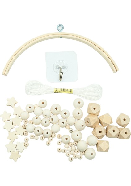 Dıy Rüzgar Çanları Aksesuarları Kiti Yapımı Için Bebek Beşik Mobil Rüzgar Ahenge, Beşik Yatak Ahşap Mobil Askı, Kalp Şekli (Yurt Dışından)