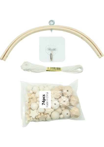 Dıy Rüzgar Çanları Aksesuarları Kiti Yapımı Için Bebek Beşik Mobil Rüzgar Ahenge, Beşik Yatak Ahşap Mobil Askı, Kalp Şekli (Yurt Dışından) modelleri