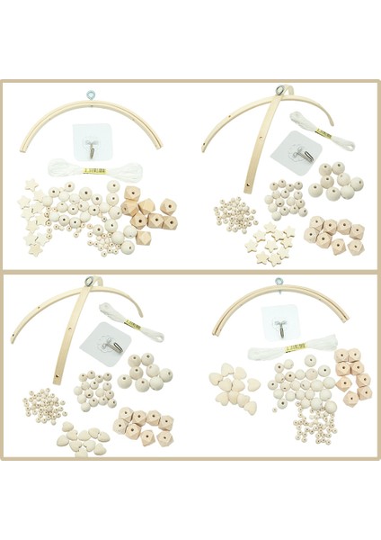 Dıy Rüzgar Çanları Aksesuarları Kiti Yapımı Için Bebek Beşik Mobil Rüzgar Ahenge, Beşik Yatak Ahşap Mobil Askı, Kalp Şekli (Yurt Dışından) fırsatları