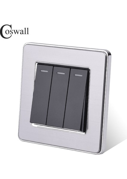 Coswall 3 Gang 1 Yollu Lüks Işık Anahtarı Açma/kapama Duvar Anahtarı Kesici Paslanmaz Çelik Panel Ac 110 ~ 250 V (Yurt Dışından) fırsatları