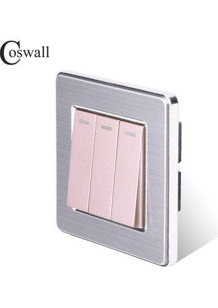 Coswall 3 Gang 1 Yollu Lüks Işık Anahtarı Açma/kapama Duvar Anahtarı Kesici Paslanmaz Çelik Panel Ac 110 ~ 250 V (Yurt Dışından) indirimleri