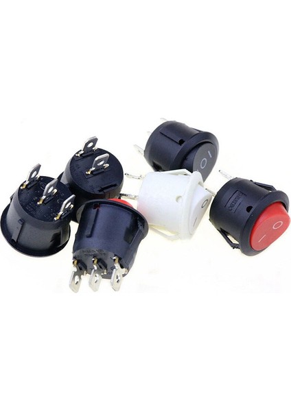 Adet 22MM Çaplı Siyah Küçük Basmalı Anahtar Mini Siyah Beyaz Kırmızı 2 Pin 3 Pinli Anahtar (Yurt Dışından) indirimleri