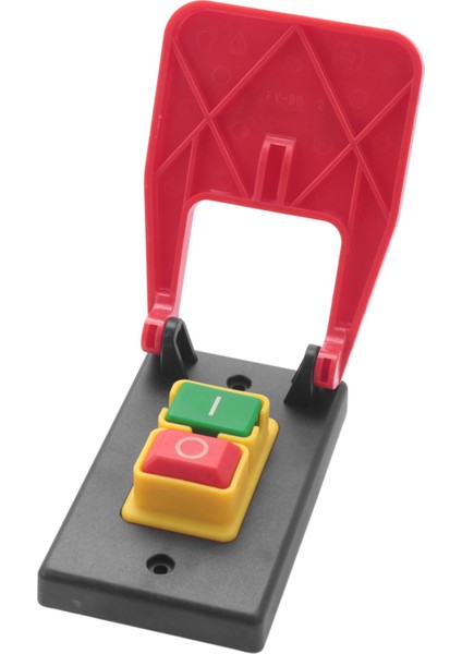 2x Kapalı-Açık Kırmızı Kapak Acil Durdurma Basmalı Düğme Anahtarı 16A Güç Kapatma/düşük Gerilim Koruması Elektromanyetik Başlatma Anahtarı (Yurt Dışından) fırsatları