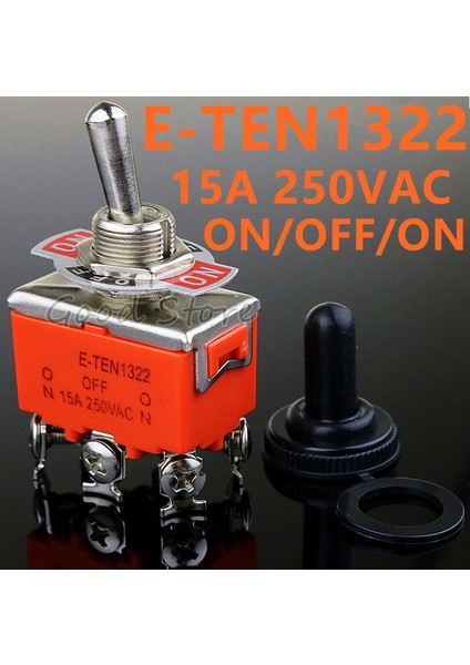 Yüksek Kalite 1 Adet E-TEN1322 15A/250 V 6 Pin Su Geçirmez Anahtar Kapağı Açma-Kapama-Açık Minyatür Geçiş Anahtarları Turuncu (Yurt Dışından) fiyatları