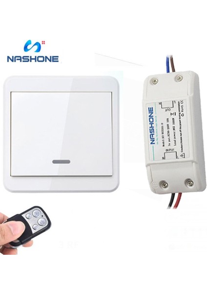 Işık Anahtarı Rf 433Hz Kablosuz Uzaktan Kumanda Anahtarı 90-260V Lamba Işığı Kablosuz Duvar Uzaktan Kumanda Anahtarı Alıcı (Ayrı Satılır) (Yurt Dışından)