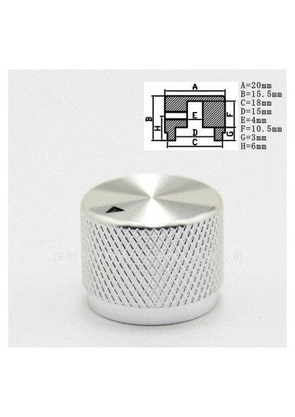 Adet Alüminyum Topuzu Tırtıllı Potansiyometre Topuzu 20*15.5*4mm Potansiyometre Kapağı Hı-Fı Amplifikatör Için Ses Düğmesi Anahtarı Kapağı (Yurt Dışından)
