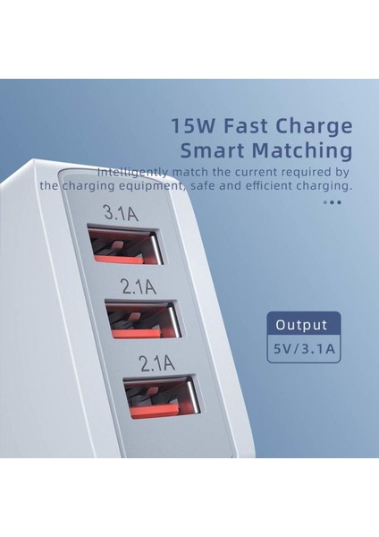 Etic~ Qc3.0 3usb Hızlı Şarj Cep Telefonu Şarj Cihazı Çok Bağlantı Noktalı Abd/ab Seyahat Şarj Adaptörü (Yurt Dışından) fırsatları