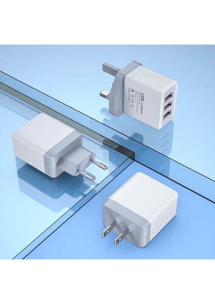 Etic~ Qc3.0 3usb Hızlı Şarj Cep Telefonu Şarj Cihazı Çok Bağlantı Noktalı Abd/ab Seyahat Şarj Adaptörü (Yurt Dışından) indirimleri