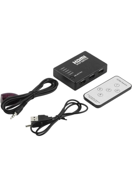 3D 1080P 5 Port Hdr HDMI Switcher Hd Video Tv 1080P Dönüştürücü Plastik Kasa Uzaktan Kumanda 5'e 1 Çıkış Hdtv Için (Yurt Dışından)
