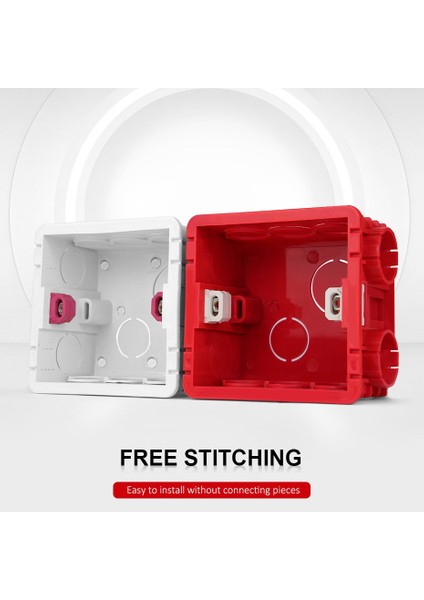 Ayarlanabilir Montaj Kutusu Dahili Kaset 86MM*85MM*50MM 86 Tip Anahtar ve Priz Için Beyaz Kırmızı Mavi Kablo Arka Kutusu (Yurt Dışından) fiyatları