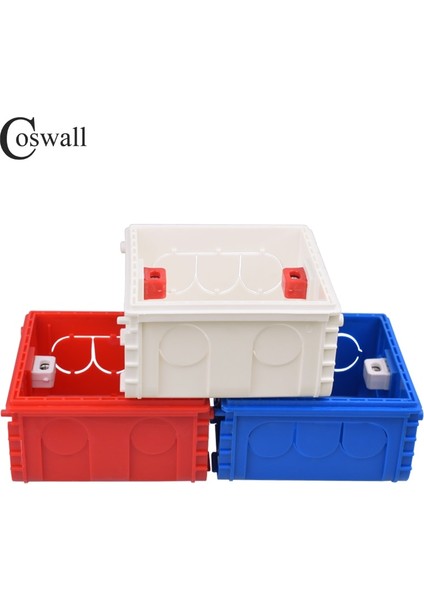 Coswall Ayarlanabilir Montaj Kutusu Dahili Kaset 86MM*85MM*50MM 86 Tipi Anahtar ve Soket Beyaz Kırmızı Mavi Kablo Arka Kutusu (Yurt Dışından) indirimleri