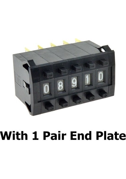 Adet Ayar Çarkı Anahtarları 10X30MM 0-9 Basamaklı Ondalık Kod Veya Bcd Kodu Ikili Çıkış Itme Tekerleği Anahtarı ile Uç Plaka Siyah, Bej (Yurt Dışından)