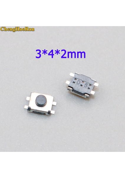 Chenghaoran 20 Adet 3*4*2 Dört Pinli Anahtar Kaplumbağa 3X4X2 Smd 4 Ayak 3*4*2 mm Sütunlar Olmadan Dik Durmak Dokunmatik Anahtar Düğmesi (Yurt Dışından)