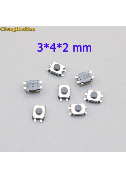 Chenghaoran 20 Adet 3*4*2 Dört Pinli Anahtar Kaplumbağa 3X4X2 Smd 4 Ayak 3*4*2 mm Sütunlar Olmadan Dik Durmak Dokunmatik Anahtar Düğmesi (Yurt Dışından)